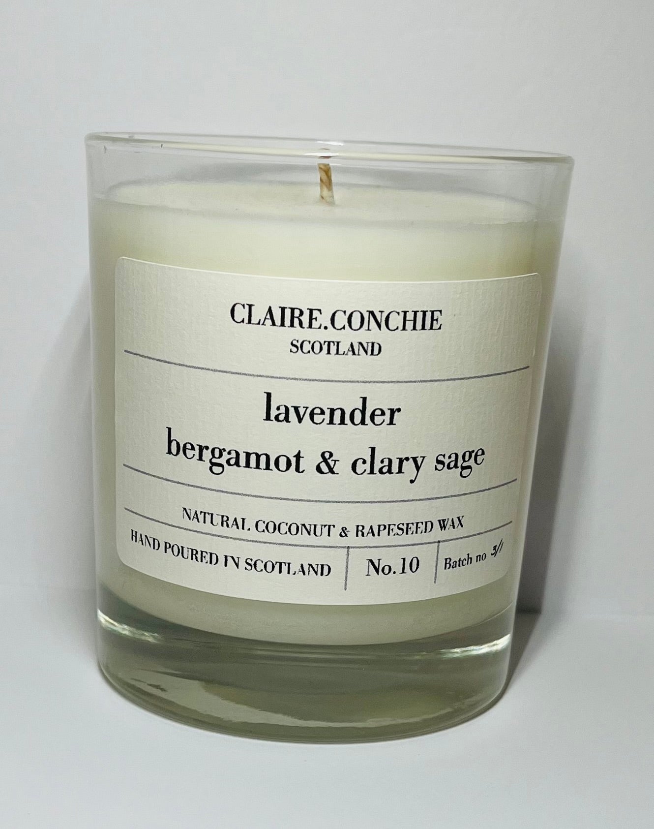 Lavender, Bergamot & Clary Sage Candle with Essential Oils