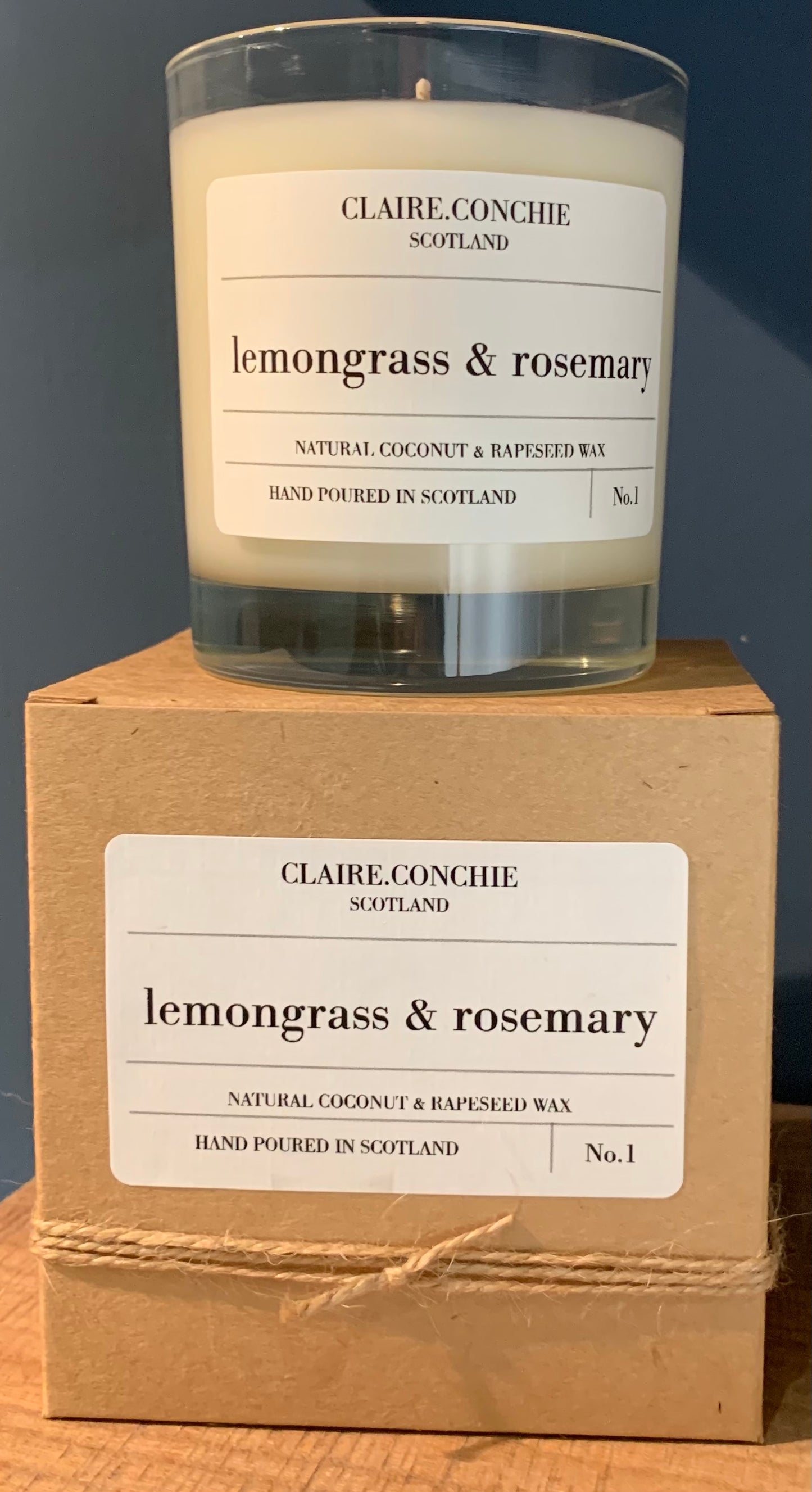 Lemongrass & Rosemary Candle with Essential Oils