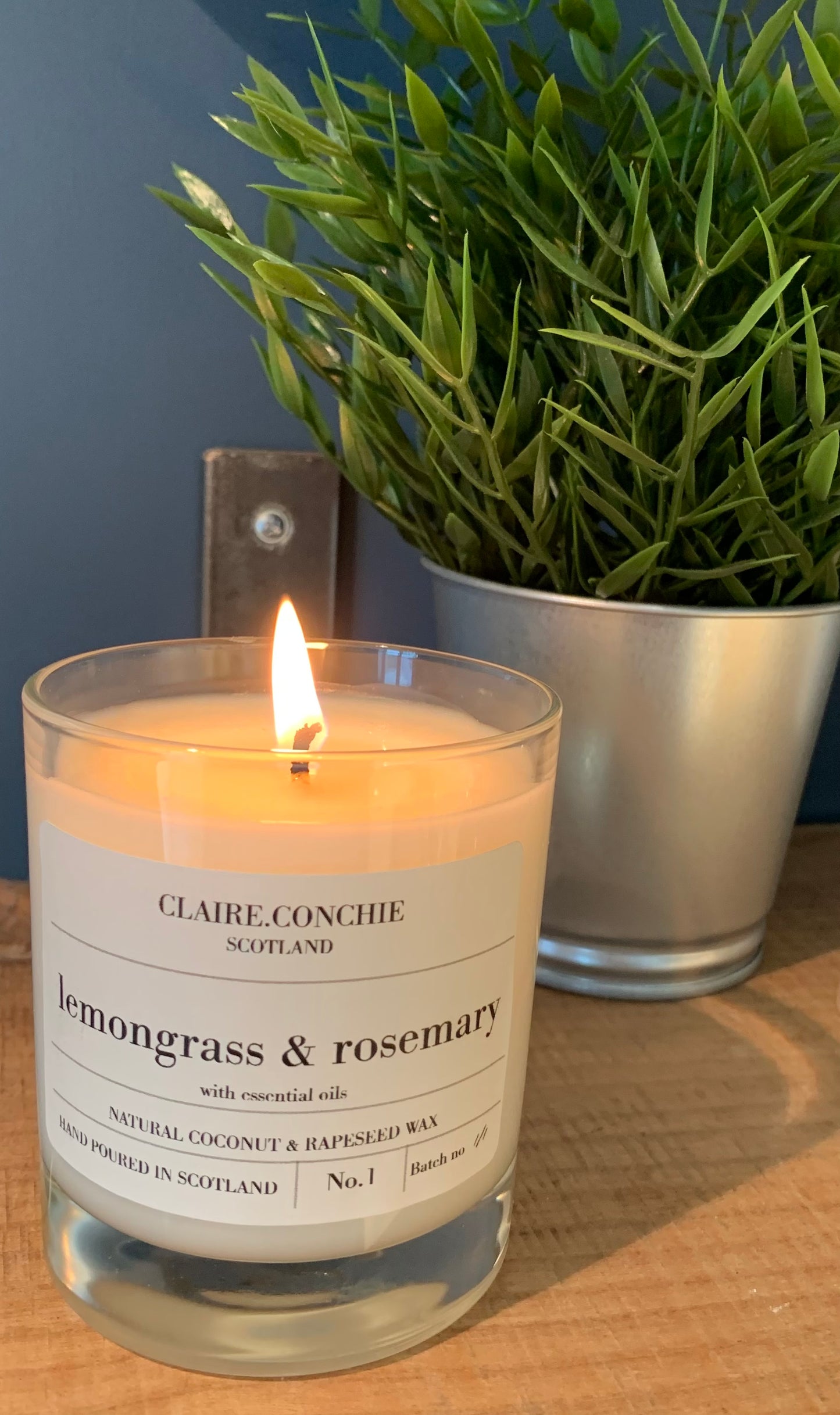 Lemongrass & Rosemary Candle with Essential Oils